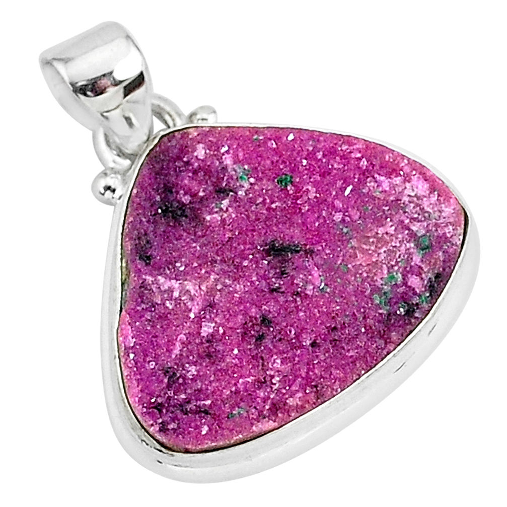 925 sterling silver 14.60cts natural pink cobalt calcite fancy pendant r92953