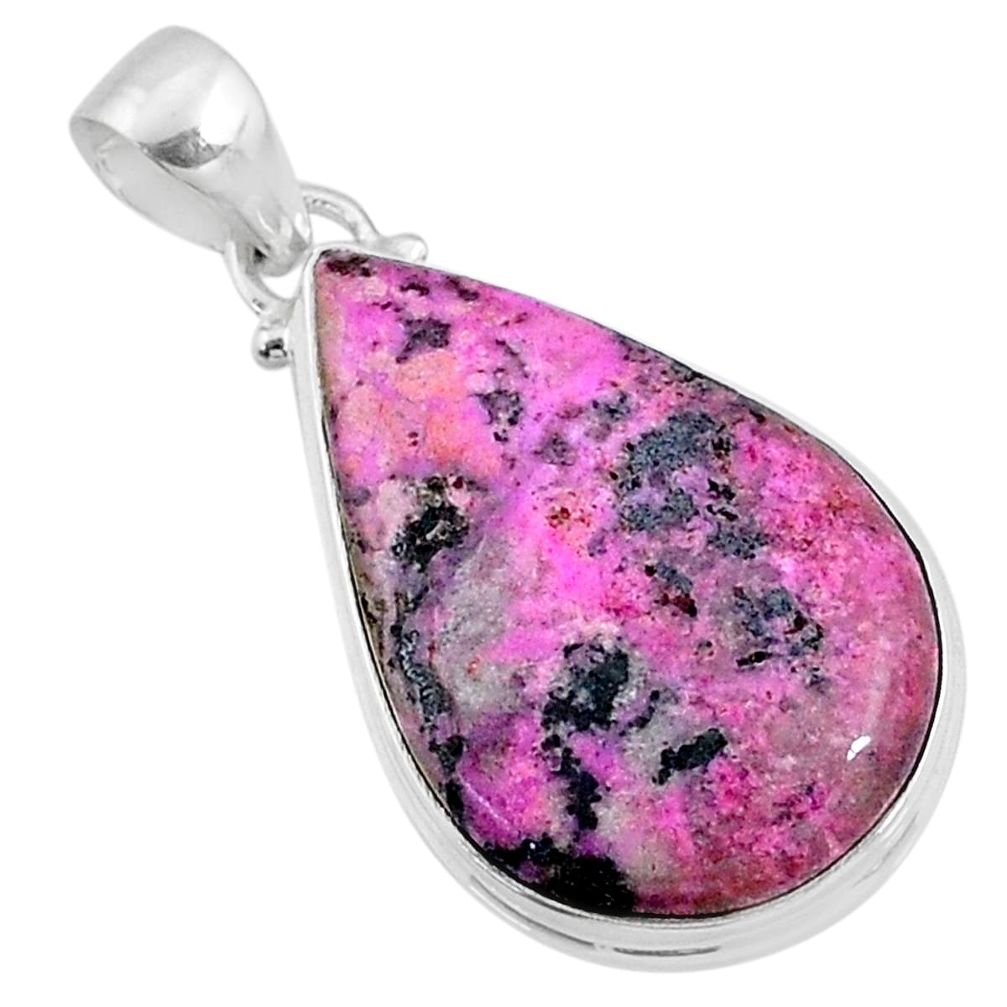 925 sterling silver 17.55cts natural pink cobalt calcite pear pendant r66114