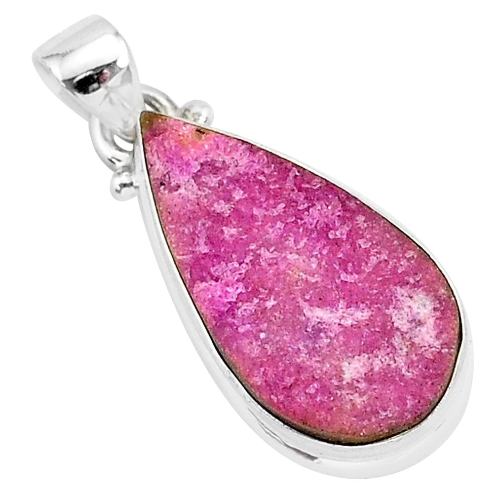 925 sterling silver 11.73cts natural pink cobalt calcite pear pendant r92995