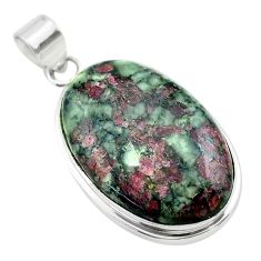 925 sterling silver 26.54cts natural pink eudialyte oval pendant jewelry t53798