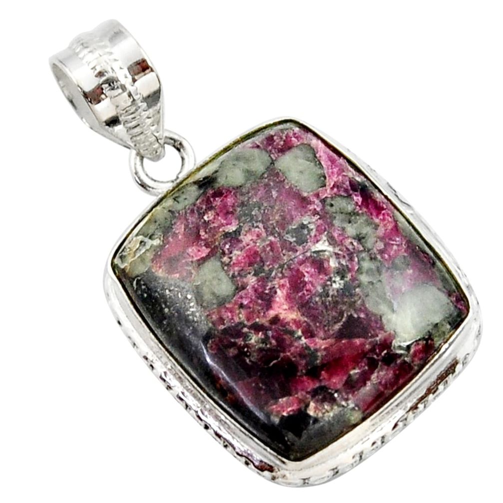 925 sterling silver 18.15cts natural pink eudialyte pendant jewelry r27973