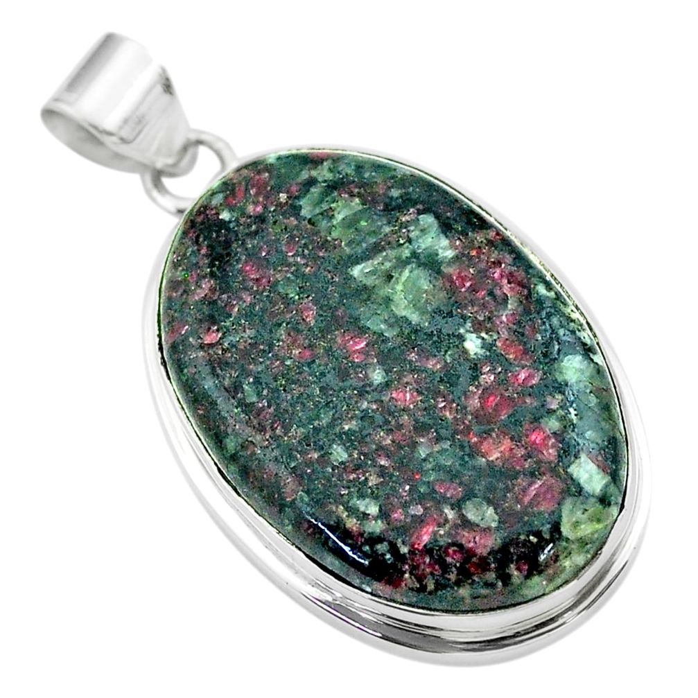 925 sterling silver 28.67cts natural pink eudialyte pendant jewelry t53788