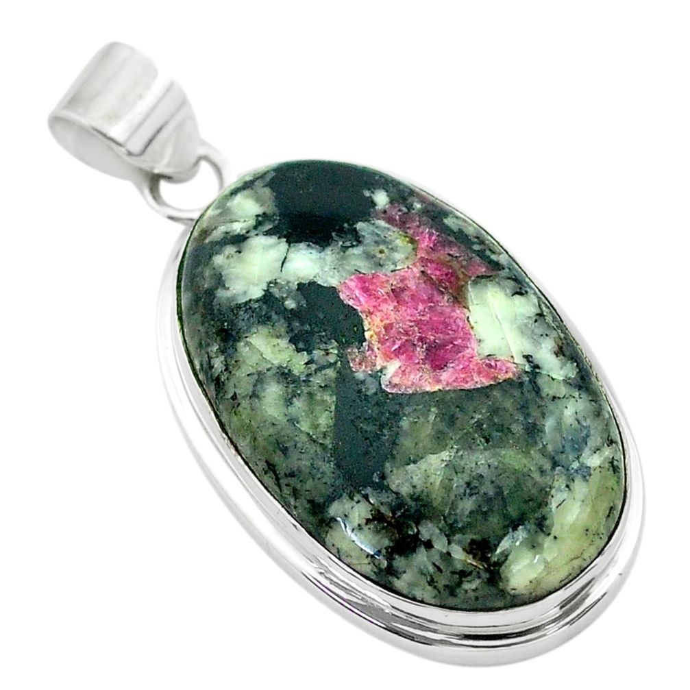 925 sterling silver 25.57cts natural pink eudialyte pendant jewelry t53791