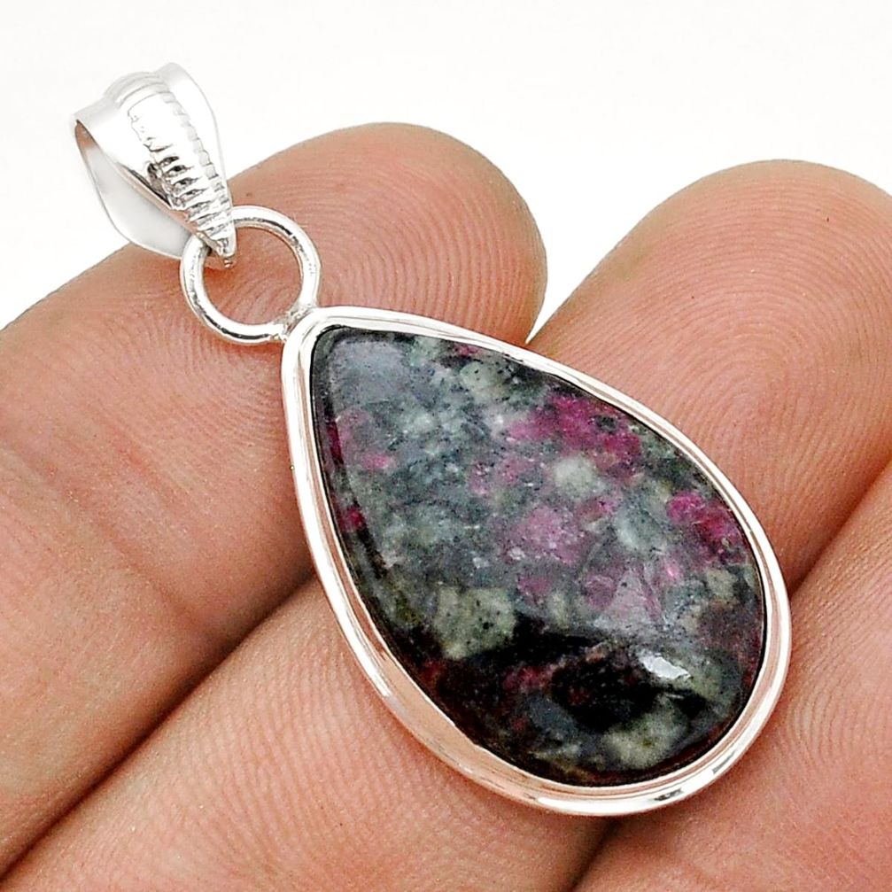925 sterling silver 13.94cts natural pink eudialyte pendant jewelry u74324
