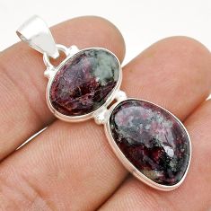 925 sterling silver 16.94cts natural pink eudialyte pendant jewelry u74438