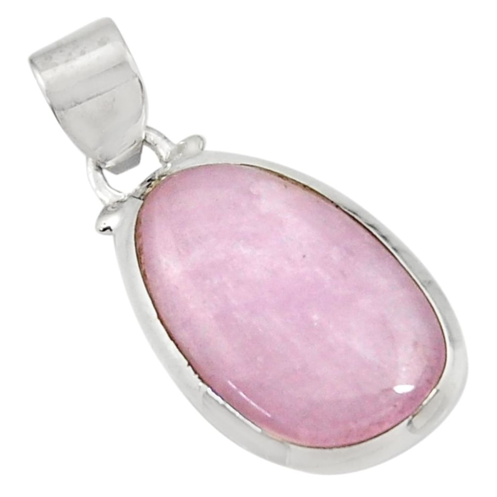 925 sterling silver 12.22cts natural pink kunzite fancy pendant jewelry d42649