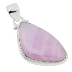 925 sterling silver 15.55cts natural pink kunzite fancy pendant jewelry n31077