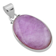 925 sterling silver 24.38cts natural pink kunzite oval pendant jewelry n34877