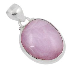925 sterling silver 16.87cts natural pink kunzite oval pendant jewelry y45137