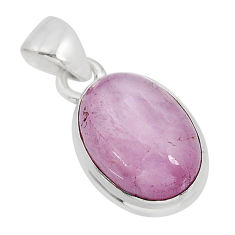 925 sterling silver 6.21cts natural pink kunzite oval pendant jewelry y78016