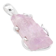 925 sterling silver 12.65cts natural pink kunzite rough pendant jewelry t79138