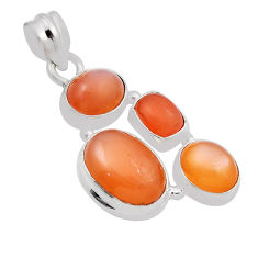 925 sterling silver 11.25cts natural pink moonstone oval pendant jewelry n27776