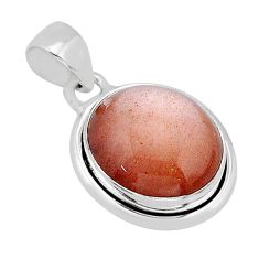 925 sterling silver 10.57cts natural pink moonstone oval pendant jewelry y66587