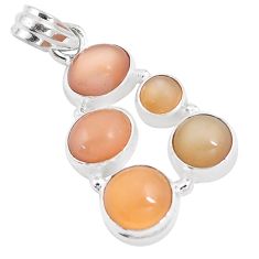 925 sterling silver 13.71cts natural pink moonstone pendant jewelry p9367
