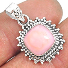 Clearance Sale- 925 sterling silver 4.56cts natural pink opal cushion handmade pendant r85135