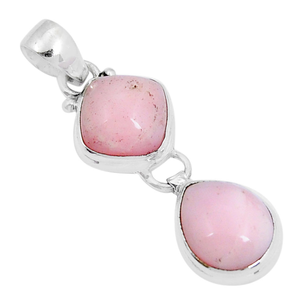 925 sterling silver 9.56cts natural pink opal cushion pendant jewelry y5573