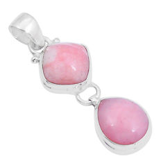 925 sterling silver 9.25cts natural pink opal cushion pendant jewelry y5578