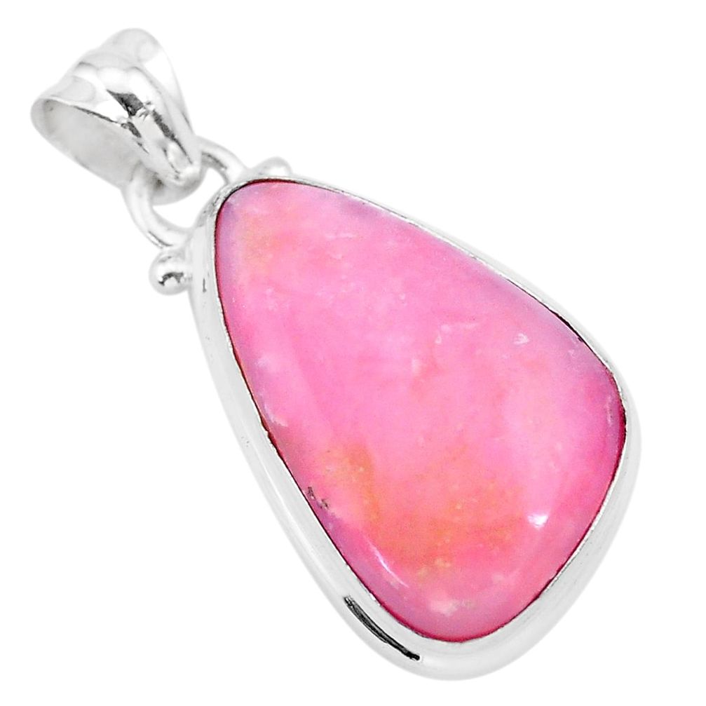 925 sterling silver 12.22cts natural pink opal fancy pendant jewelry t28579