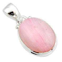 925 sterling silver 12.07cts natural pink opal oval pendant jewelry r20875