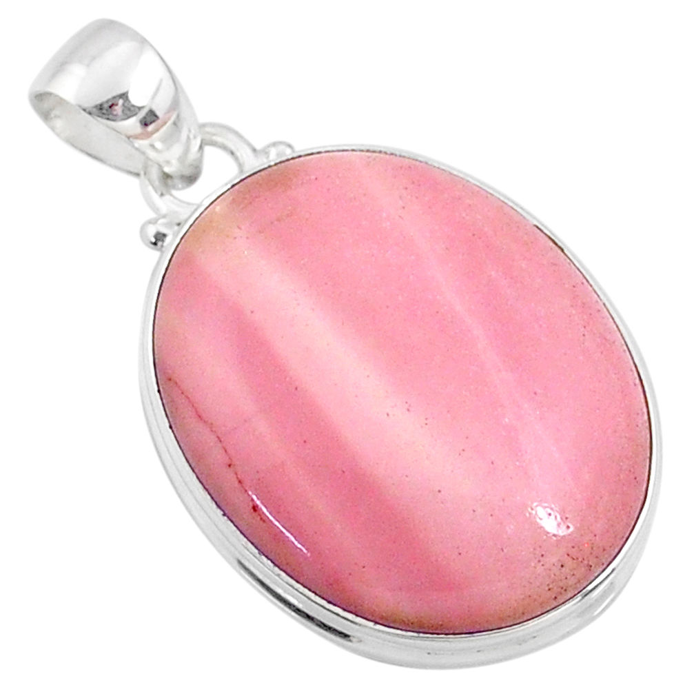 925 sterling silver 15.58cts natural pink opal oval pendant jewelry r66208