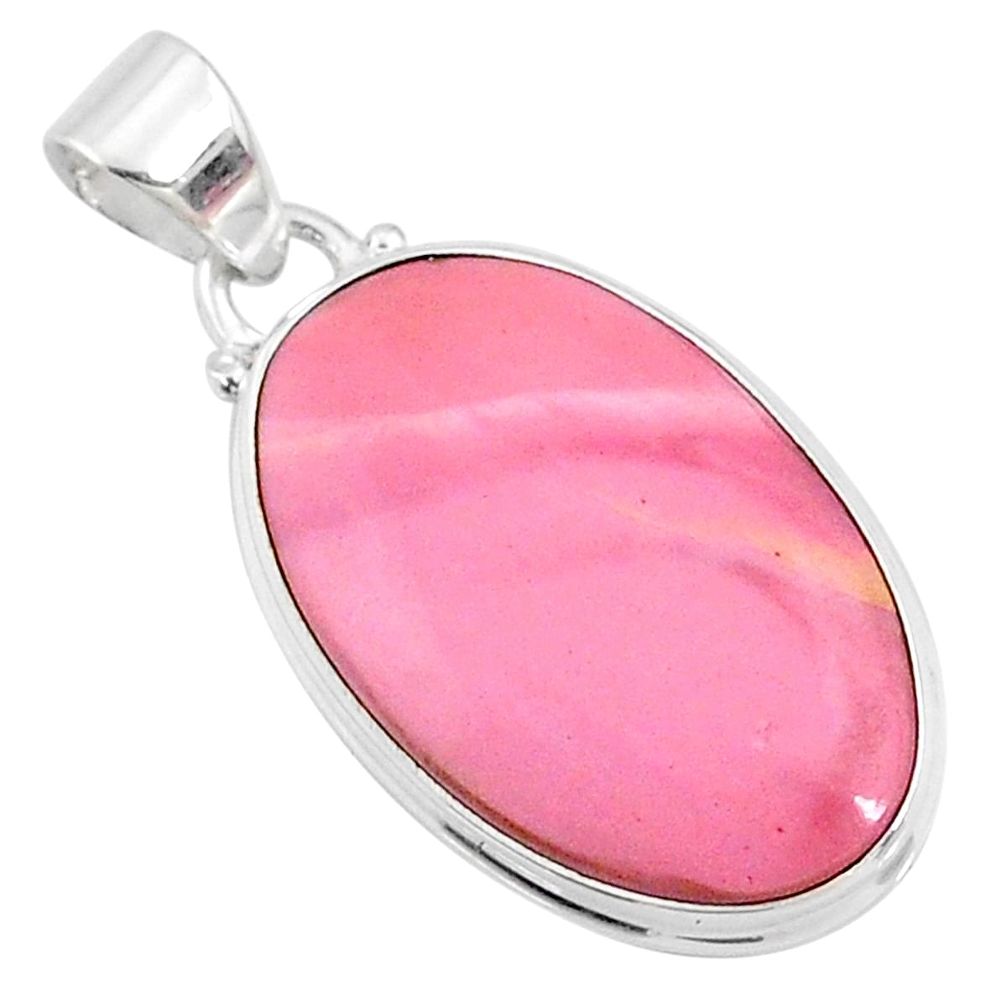 925 sterling silver 13.15cts natural pink opal oval pendant jewelry r66212