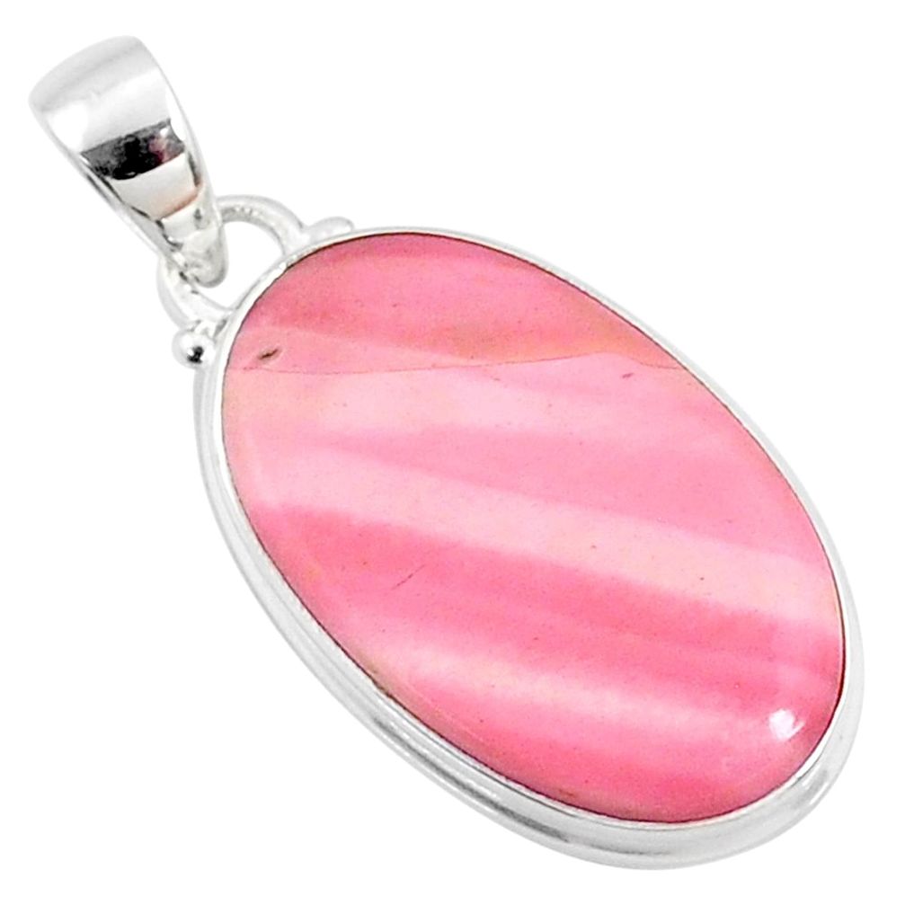 925 sterling silver 12.58cts natural pink opal oval pendant jewelry r66256