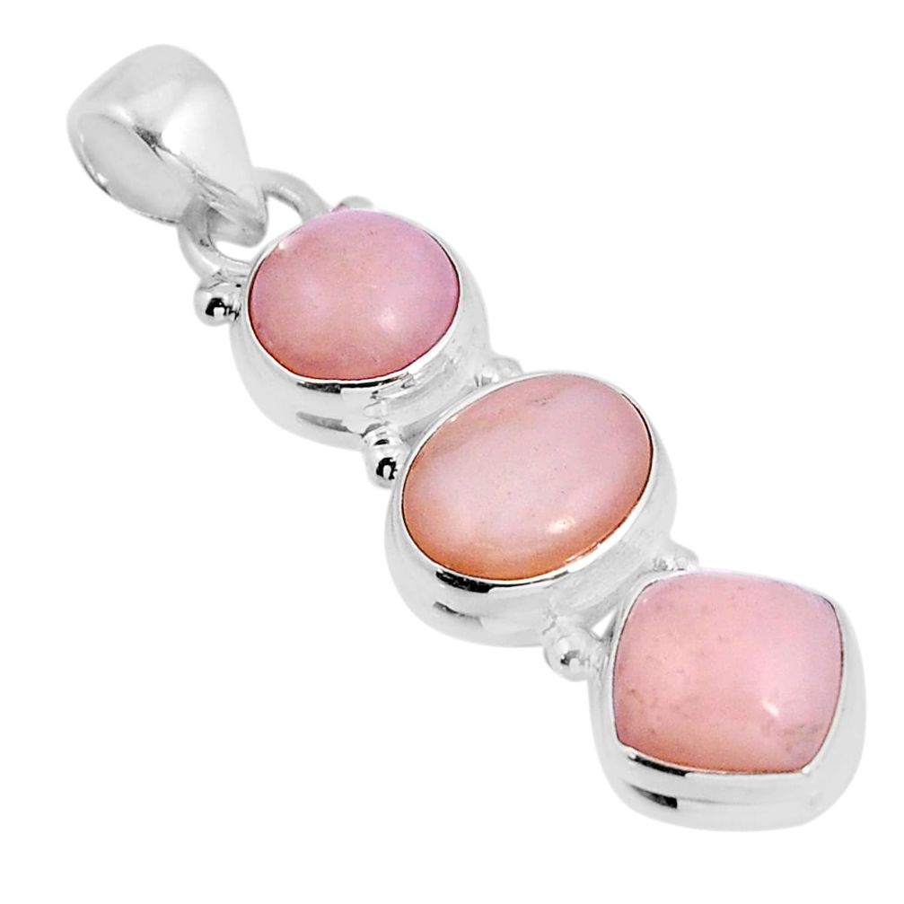 925 sterling silver 8.80cts natural pink opal oval shape pendant jewelry y55445