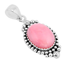925 sterling silver 9.32cts natural pink opal oval shape pendant jewelry y65783
