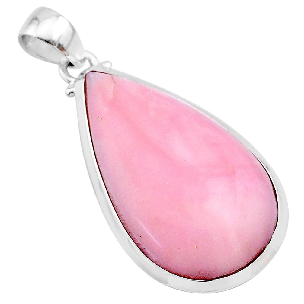 925 sterling silver 17.84cts natural pink opal pear pendant jewelry t22599