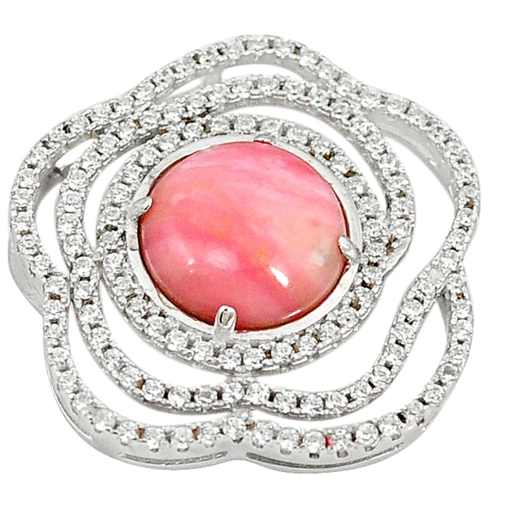 LAB LAB 925 sterling silver natural pink opal topaz pendant jewelry a59264 c14045