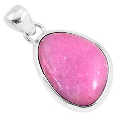 925 sterling silver 11.20cts natural pink petalite fancy pendant jewelry r94340