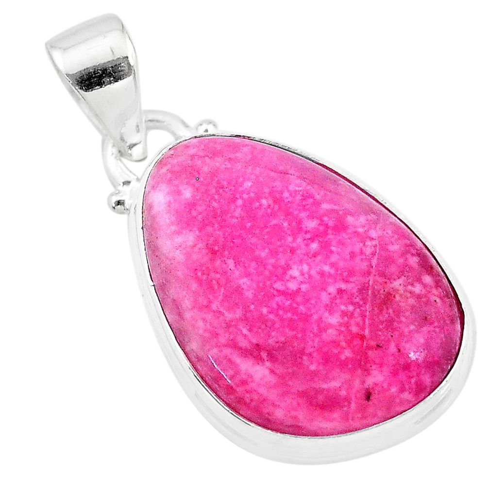 925 sterling silver 12.58cts natural pink petalite fancy pendant jewelry t21523