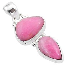 925 sterling silver 9.39cts natural pink petalite fancy pendant jewelry t42046