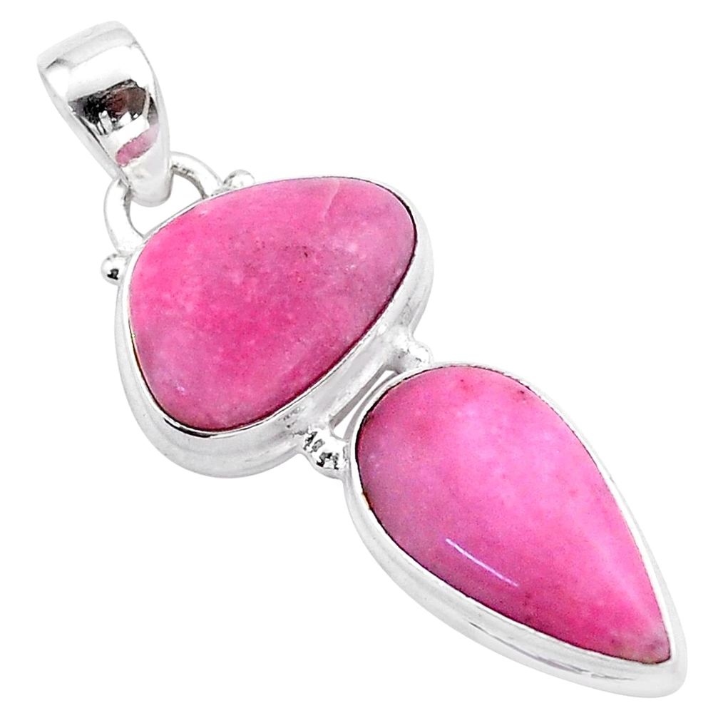 925 sterling silver 10.19cts natural pink petalite fancy pendant jewelry t42073
