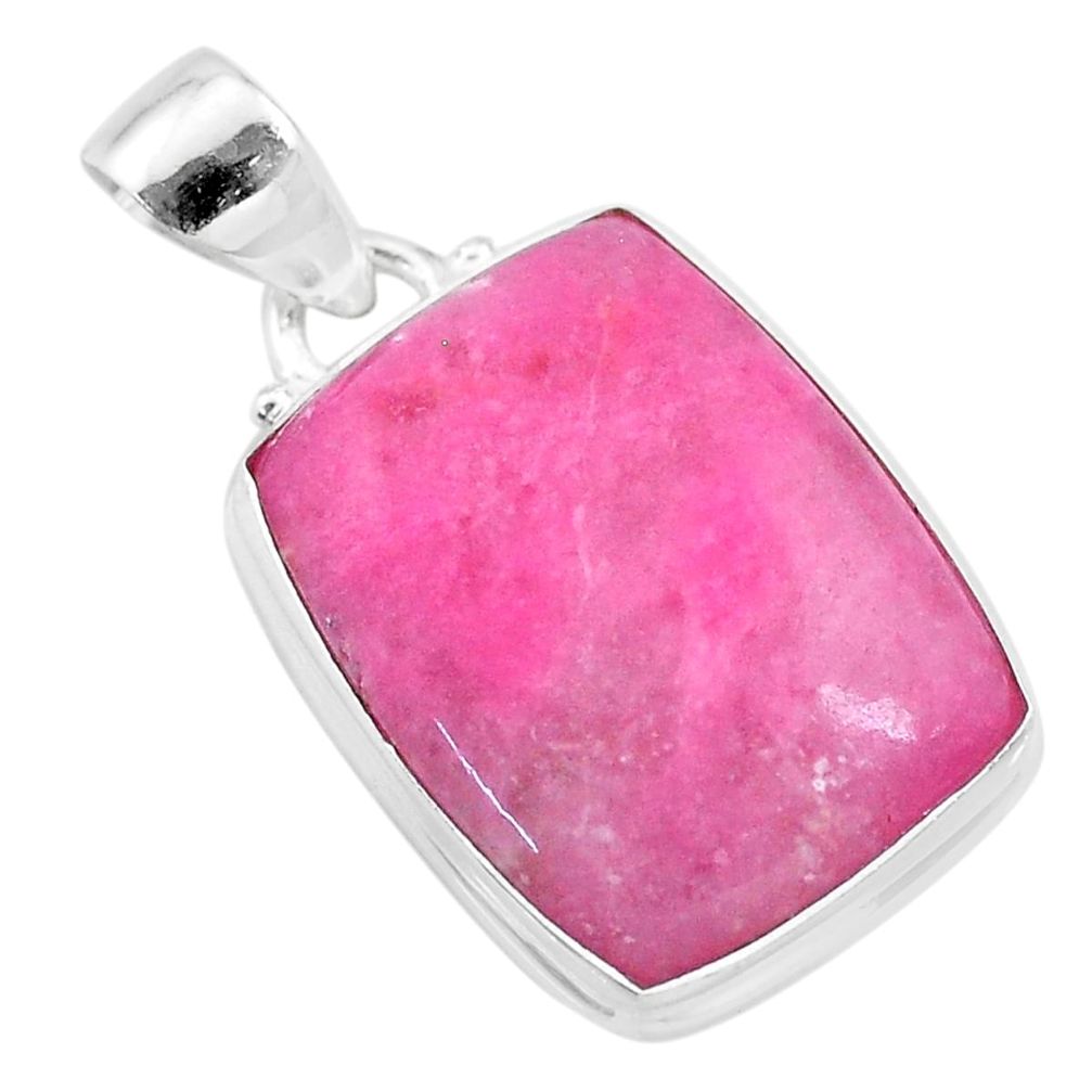 925 sterling silver 13.67cts natural pink petalite octagan pendant t21539