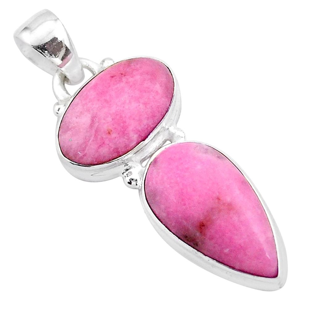 925 sterling silver 10.71cts natural pink petalite oval pendant jewelry t42051