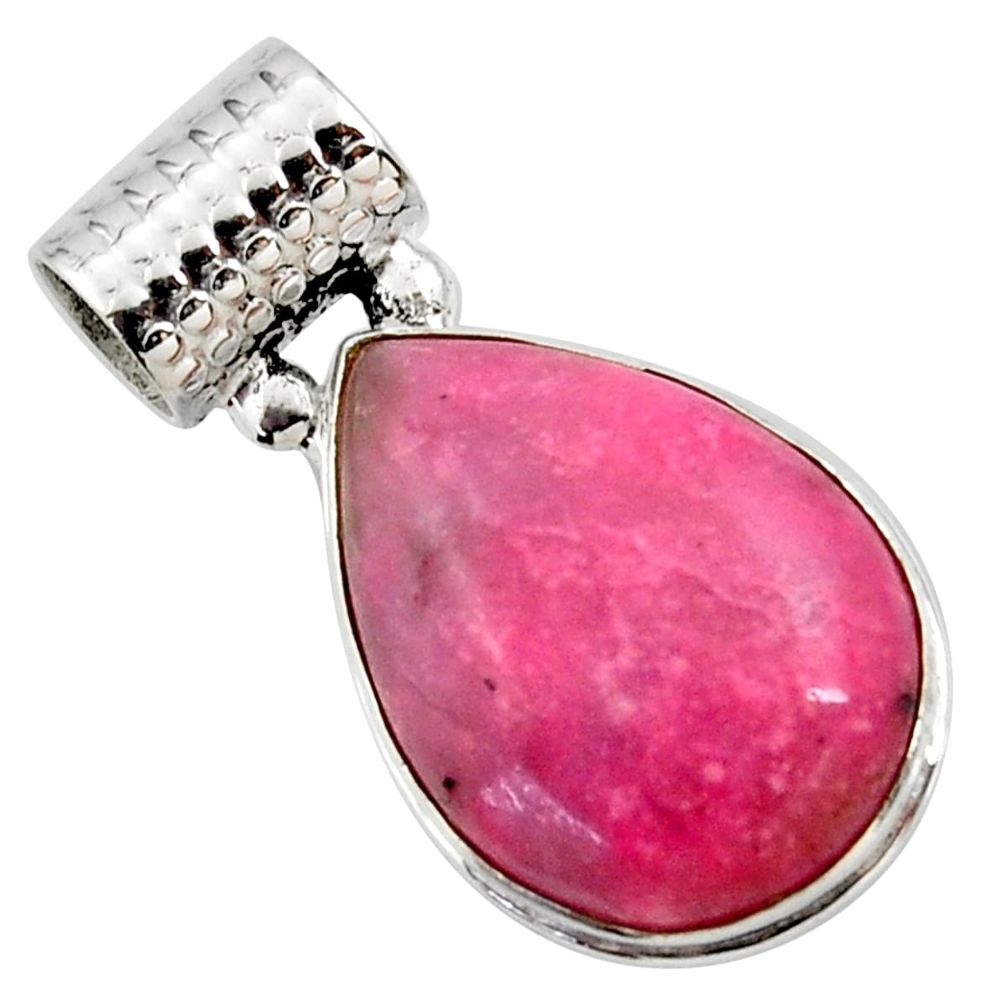 925 sterling silver 16.73cts natural pink petalite pear pendant jewelry r27704