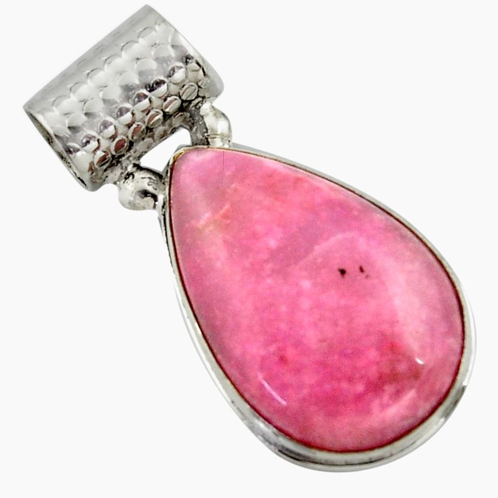 925 sterling silver 17.57cts natural pink petalite pear pendant jewelry r41688