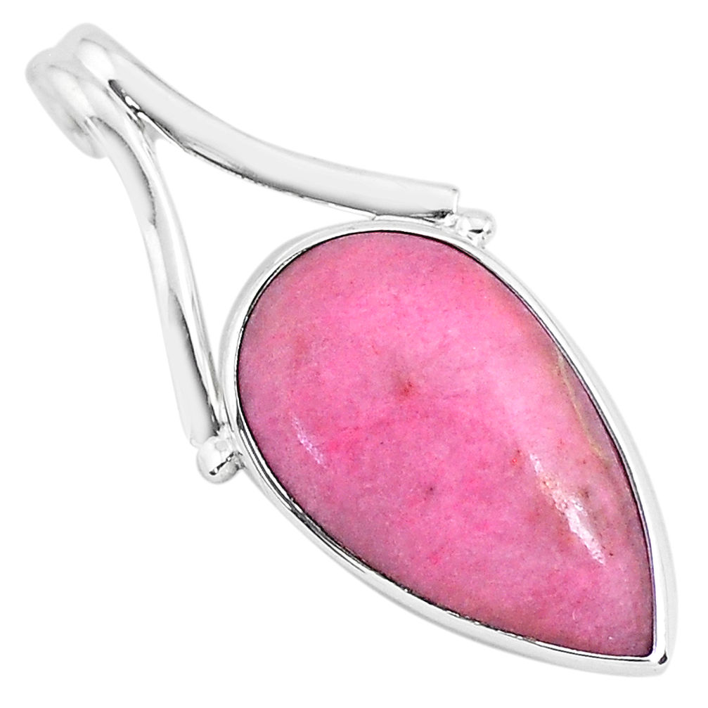 925 sterling silver 11.62cts natural pink petalite pear pendant jewelry r94279