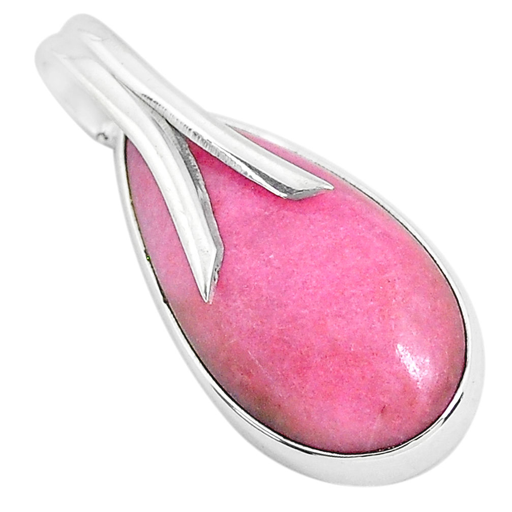 925 sterling silver 12.58cts natural pink petalite pear pendant jewelry r94338