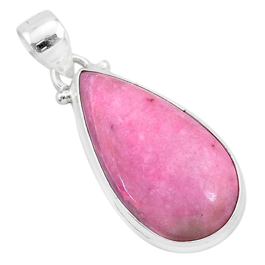 925 sterling silver 17.22cts natural pink petalite pear pendant jewelry r94780