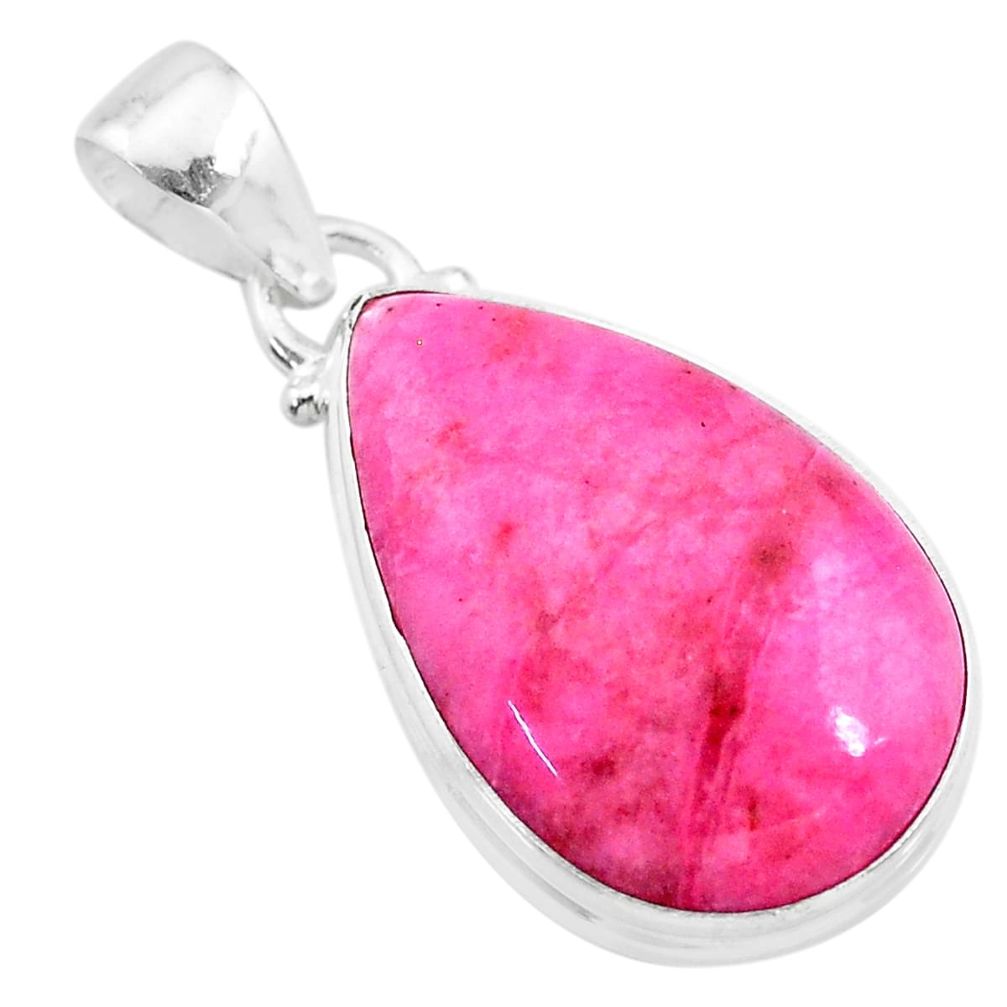 925 sterling silver 14.23cts natural pink petalite pear pendant jewelry t21532