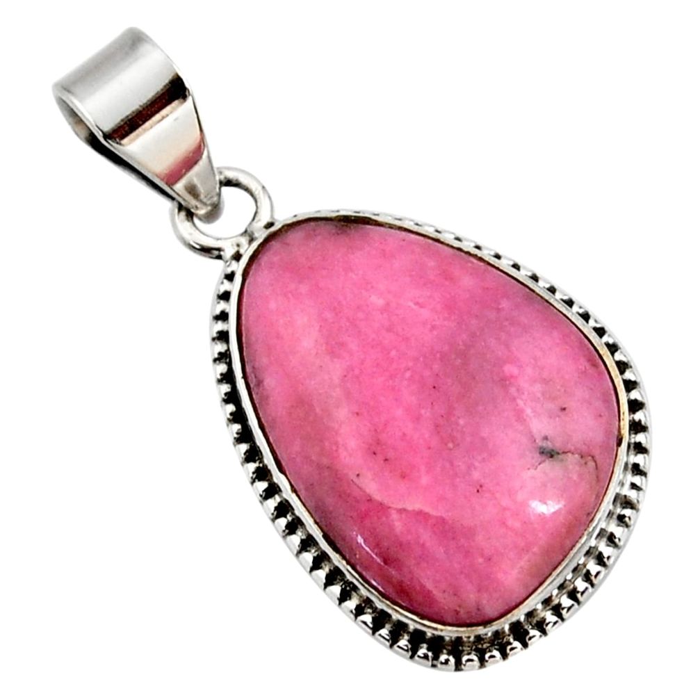 925 sterling silver 16.73cts natural pink petalite pendant jewelry r27710