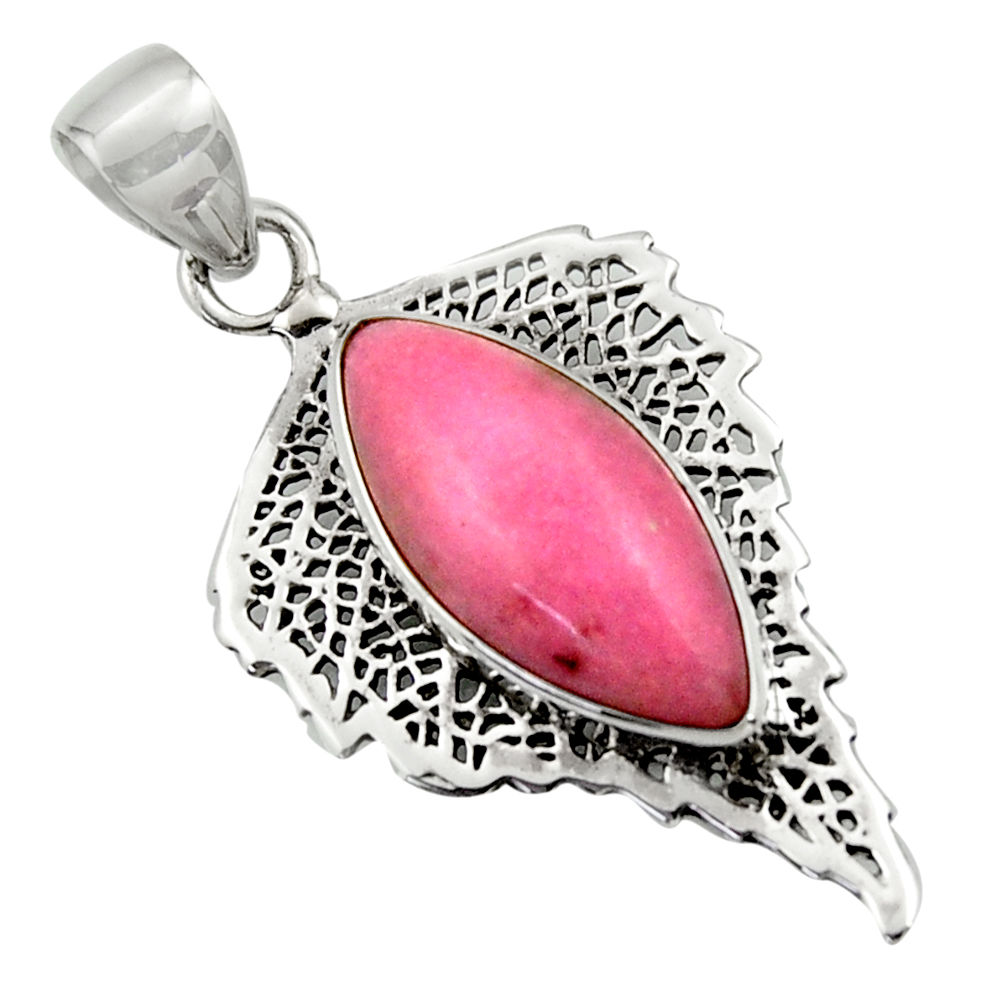 925 sterling silver 14.90cts natural pink petalite pendant jewelry r39160