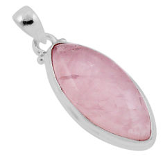 925 sterling silver 13.15cts natural pink rose quartz pendant jewelry n38631