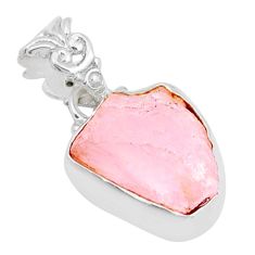 925 sterling silver 9.18cts natural pink rose quartz rough pendant jewelry y6077