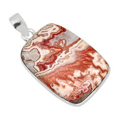 925 sterling silver 17.47cts natural pink rosetta stone jasper pendant y77536