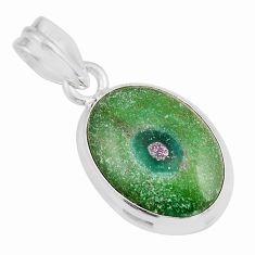 925 sterling silver 11.26cts natural pink ruby in fuchsite oval pendant y49147