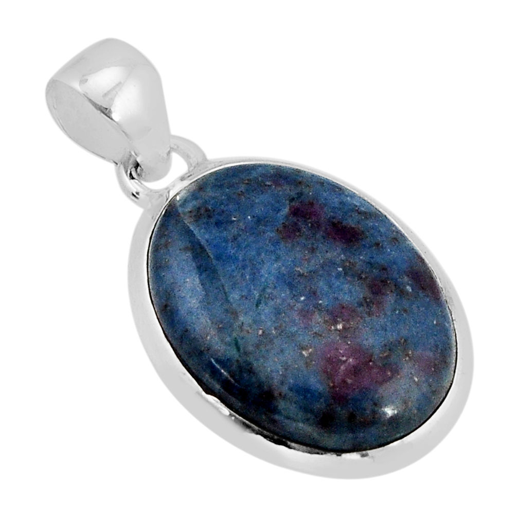 925 sterling silver 14.45cts natural pink ruby in kyanite pendant jewelry y71307
