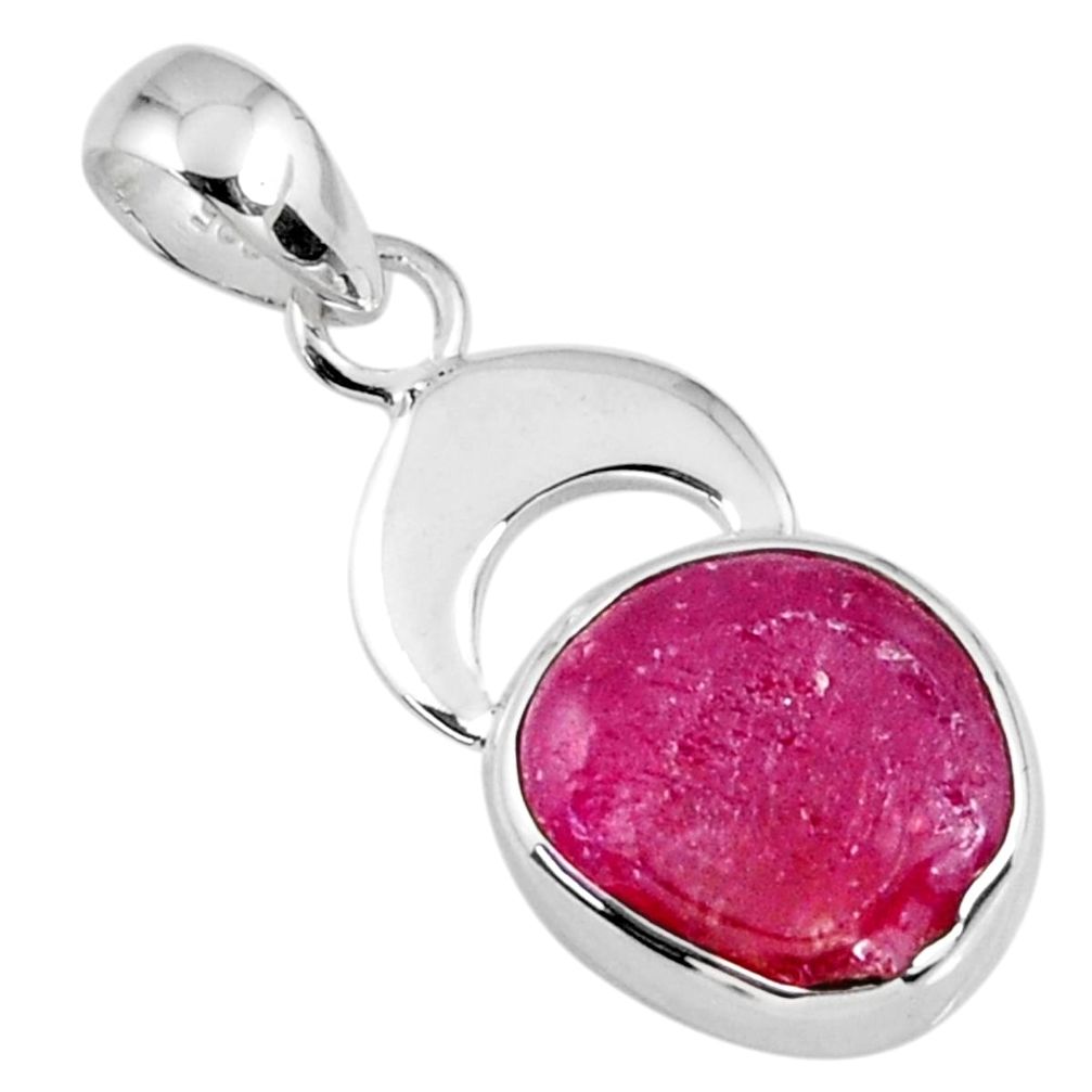 925 sterling silver 7.04cts natural pink ruby rough pendant jewelry r56840